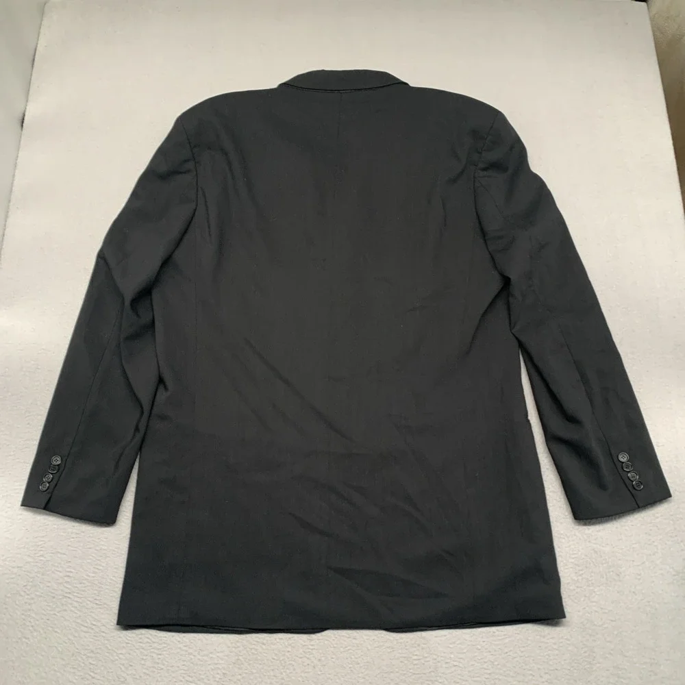 VTG Hugo Boss Einstein Sigma Wool Blazer Jacket 3-Button‎ Black Men 46L USA Made